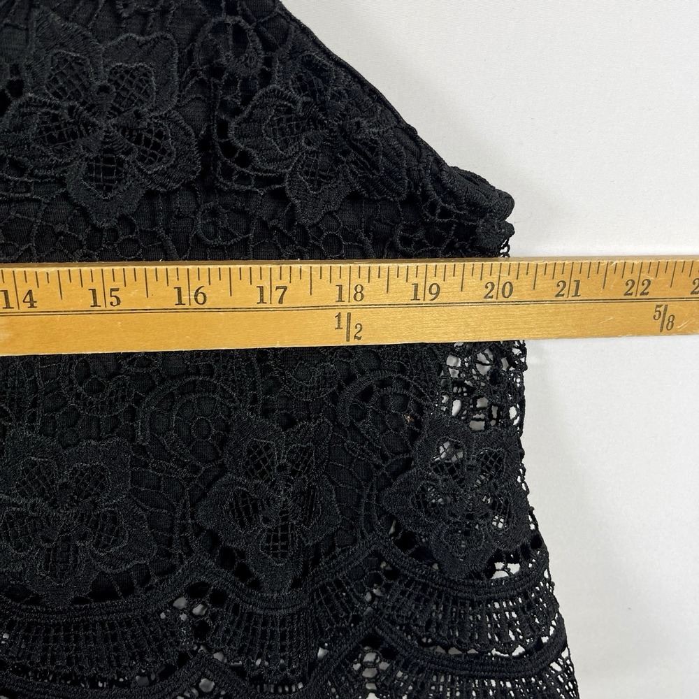 Charlotte Russe Womens Sleeveless Lace Crop Top Sz XL Black Boho Festival Hippie - Picture 7 of 9